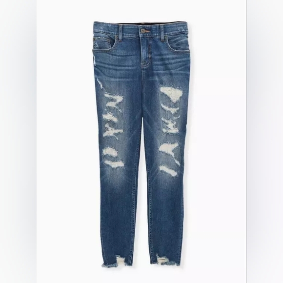 Torrid Bombshell Skinny Premium Stretch High-Rise Destructed Jean 20R - Picture 2 of 16